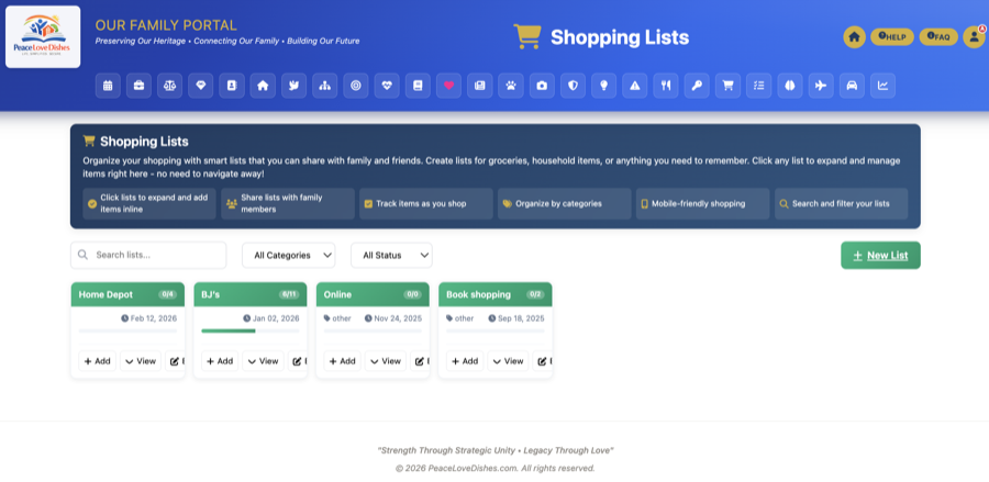 Shopping Lists screenshot