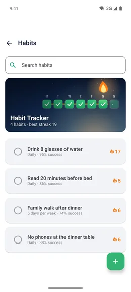 Habits — PeaceLoveDishes app